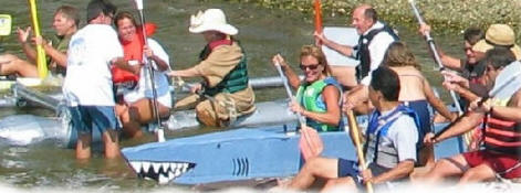NERYC CLub members enjoy fun activities such as the cardbaord boat race